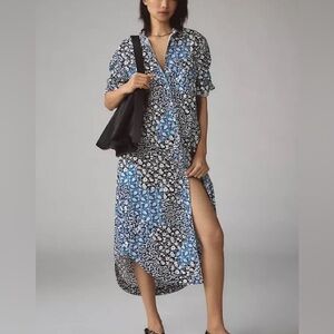 Anthropologie Maeve The Soren Long-sleeve Shirt Dress S